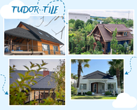 Sangobuild Steinbeschichtete Metalldachziegel Flache Wellblechdachplatten in Waldgrün und Schwarz für Villa- und Hotelprojekte