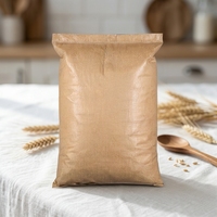 Bolsa de Papel Kraft Impresa Personalizada con Asa, Bolsa de Papel Marrón Reciclable de Grado Alimenticio para Envasado de Arroz, Harina, Cereales y Granos, OEM
