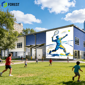 โครงสร้างเหล็กแข็งแรงทนทานสำหรับสนามเทนนิสในร่ม ออกแบบทันสมัย ใช้งานได้ยาวนาน รองรับน้ำหนักมาก รูปแบบโมดูลาร์  ใช้วัสดุที่ยั่งยืน  โครงสร้างกว้าง - Product Image 1