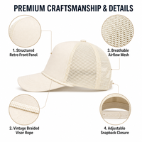 Casquette Trucker en Mousse Rembourrée à Visière Profonde et Couronne Haute, Personnalisable, de Haute Qualité