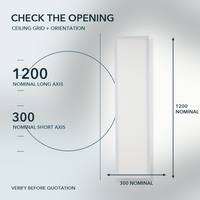 Panneau lumineux LED 300x1200 40W encastré pour grille de plafond, idéal pour l'éclairage de projets