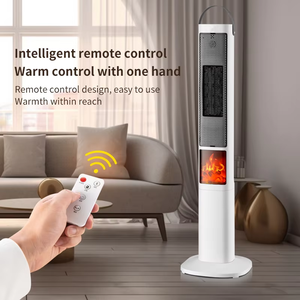 Calentador eléctrico infrarrojo portátil PTC 3D simulación llama chimenea Control remoto ventilador de plástico oscilante resistente al sol y al viento - Product Image 4