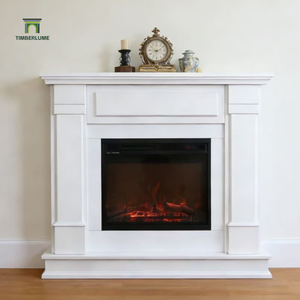 <span class=keywords><strong>Chimenea</strong></span> Moderna Blanca <span class=keywords><strong>con</strong></span> Acabado Pintado en Blanco Premium, <span class=keywords><strong>Chimenea</strong></span> Eléctrica Completa Independiente para Sala de Estar - Product Image 1