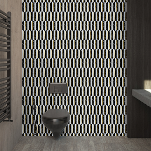 Ready to Ship Black and <strong>White</strong> Marble Look PVC Mixed Gold Aluminium Self Adhesive Mosaic <strong>Stick</strong> <strong>on</strong> <strong>Tiles</strong> for Kitchen Backsplash - Product Image 2