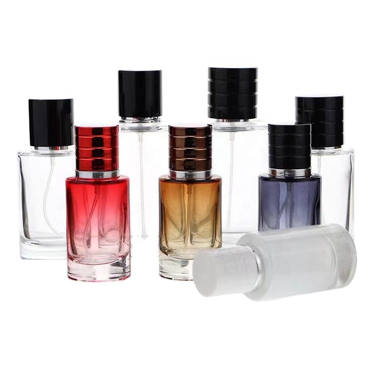 30ml 50ml 100ml Classic Round Glass Parfüm flaschen Nachfüllbarer Zylinder Damen Parfüm Sprüh flaschen mit Schraub hals Sprüh kappe