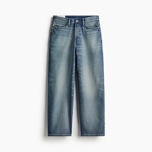 <span class=keywords><strong>Jeans</strong></span> Denim Urban da <span class=keywords><strong>Uomo</strong></span> su Misura Vestibilità Rilassata Stile Street Baggy Vita Media Lavaggio Colorato Moda Hip Hop 100% Cotone Antivento - Product Image 5