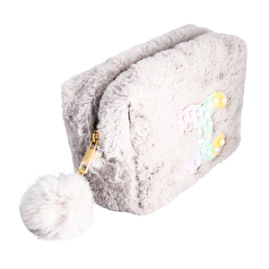 Vente en gros de sac à crayons Kawaii mignon en fourrure trousse à crayons pour filles en peluche douce rose et violette fournitures scolaires pour l'éducation - Product Image 2