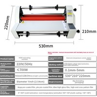 Máquina Laminadora Térmica Rongda V350 con Control Electrónico de Temperatura, Laminación en Frío y Caliente para Papel