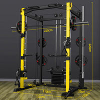 Machine Smith tout-en-un avec crossover par câble, rack de musculation, équipement de musculation multifonctionnel pour la maison avec pile de poids intégrée