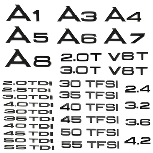 3D ABS coche trasero maletero Logo pegatina 2,0 3,0 4,0 30 35 40 45 50 55 60 TFSI TDI V6T 2,0 T para Audi <span class=keywords><strong>A1</strong></span> A3 A4 A5 A6 A7 A8 <span class=keywords><strong>Q2</strong></span> Q3 Q5 Q7 - Product Image 1