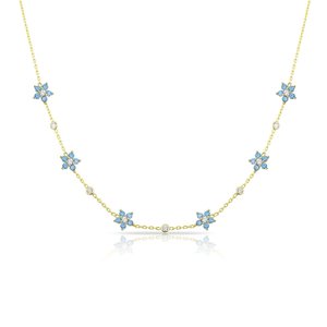 Collar <span class=keywords><strong>de</strong></span> <span class=keywords><strong>Cadena</strong></span> con Dijes <span class=keywords><strong>de</strong></span> Flores Delicadas y Coloridas, Diseño 2026, con Circonitas Cúbicas 5A, para Mujeres a la Moda - Product Image 3