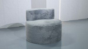 Compressed Upholstered Fabric Accent Chair Armless Design Cushion Back Deep Seat Living Room Bedroom Villa No Assembly Required - Product Image 4