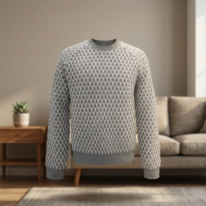 Pull en tricot à motif géométrique pour homme, manches longues, vêtements d'automne - Product Image 3