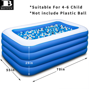 Piscine gonflable en PVC robuste 70x55x29 pouces, piscine familiale gonflable pour enfants, <span class=keywords><strong>jardin</strong></span> extérieur, cour, fête aquatique d'été - Product Image 3