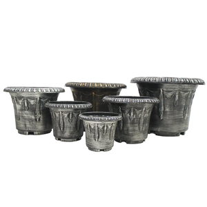 Huazhiai pittura in bronzo eco-friendly <span class=keywords><strong>vasi</strong></span> da <span class=keywords><strong>fiori</strong></span> rotondi e fioriere decorazione vaso <span class=keywords><strong>di</strong></span> plastica - Product Image 1
