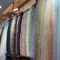 Tissu en tulle de haute qualité OEM avec perles et paillettes, dentelle perlée et pailletée
