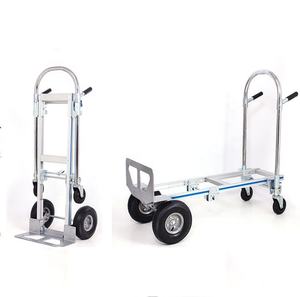 3 in 1 Aluminum Frame Steel Handle Four <strong>Wheels</strong> Folding Harbor Freight Hand Truck <strong>Trolley</strong> - Product Image 1