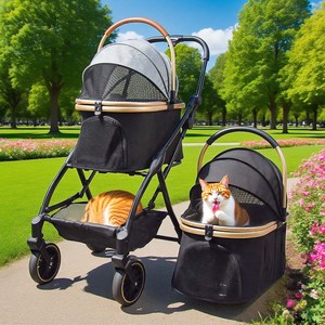 दोहरी-पालतू डीलक्स स्टालरः भारी शुल्क 4-पहिया डिजाइन, बड़े फरारी दोस्तों के लिए आदर्श - Product Image 4