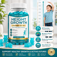 Gummies de calcium et magnésium à marque privée OEM/ODM avec vitamines D3, K2, C, conformes aux normes CGMP, non-OGM, végétaliennes, Ashwagandha, curcuma, pour le soutien osseux et immunitaire