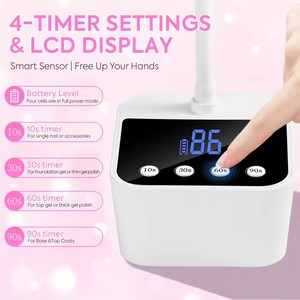 Lámpara de Uñas LED UV Inalámbrica Recargable con Sensor Inteligente 360 °   Lámpara de Uñas de Secado Rápido con <span class=keywords><strong>Cuello</strong></span> de <span class=keywords><strong>Cisne</strong></span> Ajustable y 4 Ajustes de Temporizador - Product Image 4