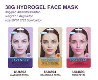 Masque hydratant en hydrogel de luxe de haute qualité 38g avec pétales de rose, fleurs visibles, blanchissant et apaisant pour le visage, pour femmes UU4983