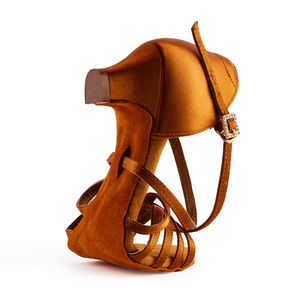 Professionelle Latein-Tanzschuhe mit individuellem Logo für Mädchen, weichsohlige Ballsaal-, Tango- und Samba-Tanzschuhe aus Satin für Damen - Product Image 6