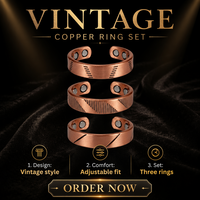 Bague de thérapie magnétique en cuivre pur EST, ajustable, ouverte, avec 4 aimants, design géométrique sergé vintage, pour hommes et femmes, mariage