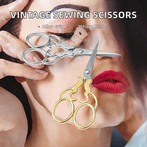 Ciseaux de couture et de broderie Hasni Surgical, très demandés, vintage, droits, tranchants, en acier inoxydable, avec manche en alliage, certifiés CE - Product Image 2