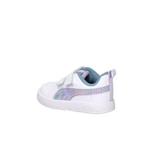 Sneakers Puma da Ragazza Bianche con Strisce Iridescenti e Chiusura in Velcro, Scarpe Chunky - Product Image 3