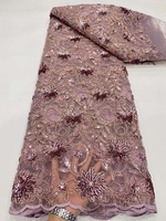 Paillettes Tulle dentelle verte séquence africaine dentelle tissu de haute qualité nigérian français filet dentelle tissu