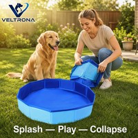 Piscine pliable pour animaux de compagnie, octogonale, bleue, en PVC, baignoire pliable pour chien et chat, piscine extérieure, multi-tailles, portable