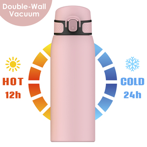 Botella Deportiva Personalizada de 550 ml, Aislada, de Doble Pared, de Acero Inoxidable, con Recubrimiento en Polvo, de un Solo Color, Libre de BPA - Product Image 3