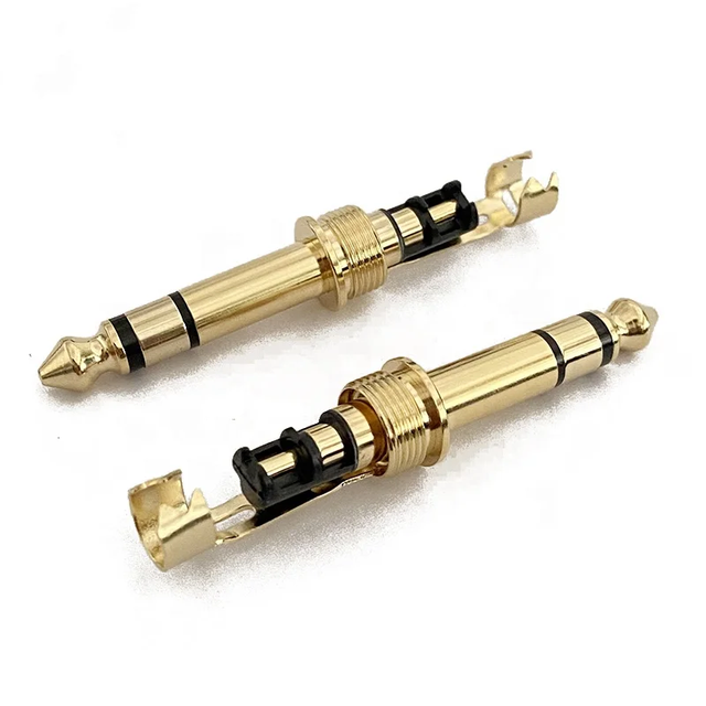 DAJIANG Manufacturer's 6.3mm Gold Plated Stereo Audio Plug 3-Pole Microphone Plug for Headphones Made Durable Copper Contact
