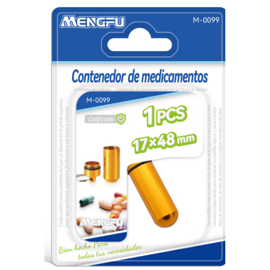 Mengfu Portable 17x48mm Outdoor Medicine Container PP Material Weekly Pill Organizer Made in China M-0099