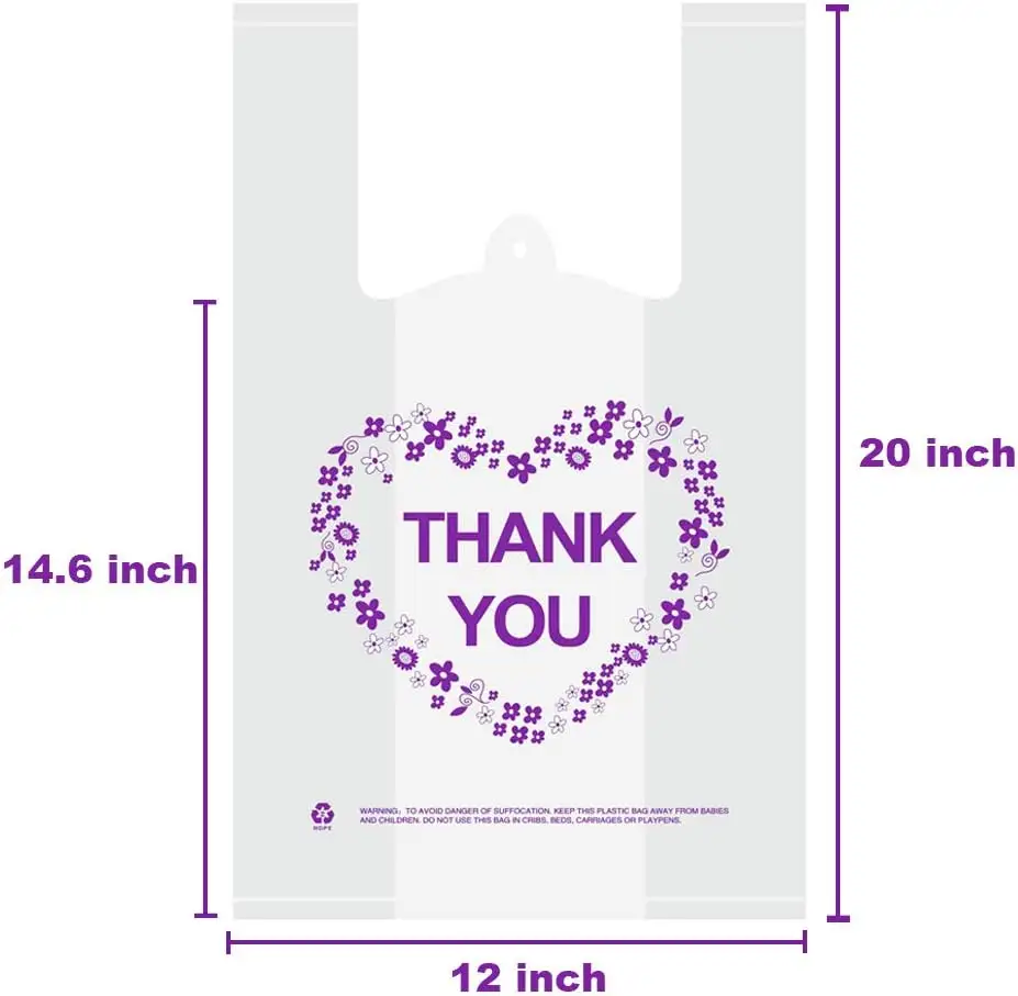 Пластиковый пакет с принтом логотипа на заказ, белый биоразлагаемый штамп, спасибо, пластиковый пакет для покупок с ручками