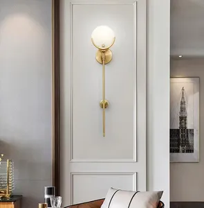 Lampu Dinding Mewah Kuningan Emas Marmer Modern untuk Kamar Tidur Lampu Dinding Dekorasi Tempat Lilin Dinding Dalam Ruangan