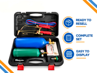 Kit de chalumeau à oxygène portable 2L, outil professionnel de soudage de tuyaux en cuivre, kit de soudage et de découpe à gaz, étui