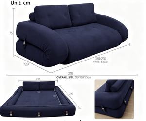 Sofá <span class=keywords><strong>Cama</strong></span> Plegable Moderno Rojo Berry, Diseño <span class=keywords><strong>Canguro</strong></span>, Espuma al Vacío, Exclusivo para Apartamentos Pequeños - Product Image 6