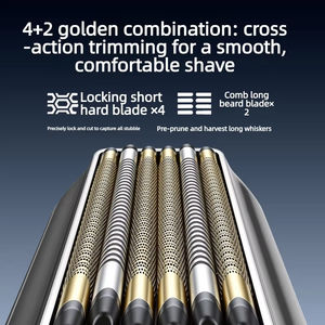 มีดโกนหนวดไฟฟ้า Mengli รุ่นใหม่ 6 ใบมีด แบบแม่เหล็กพกพาสะดวกสำหรับผู้ชาย - Product Image 4