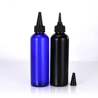 Bouteille d'huile capillaire en plastique PET transparent ou ambré avec bouchon twist-top et applicateur à pression, personnalisable pour marque privée, 3oz, 4oz, 5oz, 8oz, 12oz