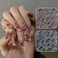 BQAN nouveau 3D gaufrage serpent conception Nail Art autocollants Nail Art décalcomanies curseurs bricolage décorer ongles Gel autocollant pour Art beauté