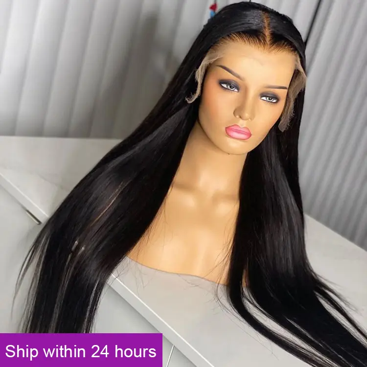 Super Thin Lace Front 13X6 30 Inches Straight Human Hair Wigs 13X4 Pre Pluck Virgin Cuticle Aligned Hd Lace Frontal Wig