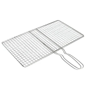 Grille de barbecue en acier inoxydable, surface polie, design moderne, construction croisée épaissie, plusieurs spécifications, soudée - Product Image 2