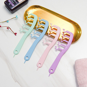 Z Shaped Hair Parting Comb Large Wide Tooth Plastic For Home Use Green Pink Purple Blue - Product Image 4