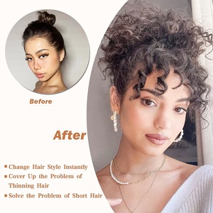 Chignon synthétique bouclé ondulé lâche avec élastique et cordon de serrage pour femmes – Vente en gros de coiffures et extensions désordonnées - Product Image 4