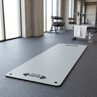 Tapis de yoga en polyuréthane perforé, antidérapant, pour exercices, tapis de fitness mural, gris, 183 x 66 cm