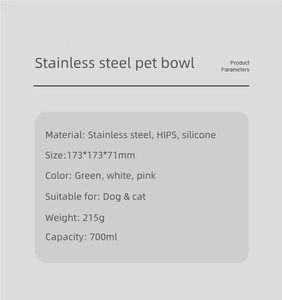 Mangkuk anjing lapis daya Baja tahan karat kustom terisolasi dinding ganda mangkuk air makanan lucu 201 dudukan merah muda untuk anjing - Product Image 5