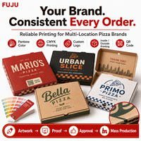 Boîte à pizza pliable en carton kraft de qualité alimentaire, écologique, jetable, avec impression quadricolore et pelliculage mat