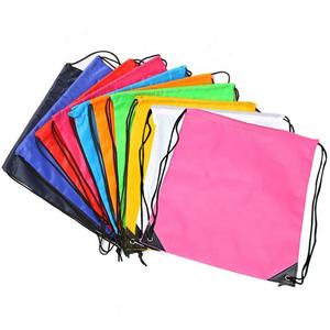 Customized 30cm Polyester Nylon Drawstring Backpack Low MOQ <b>Reusable</b> Draw String <b>Bags</b> Cheap - Product Image 3