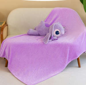 Selimut Bantal Kartun Stitch 2-in-1 Selimut Tidur Anak Selimut AC Mobil Bantal Super Lembut Mainan Boneka Stitch - Product Image 5